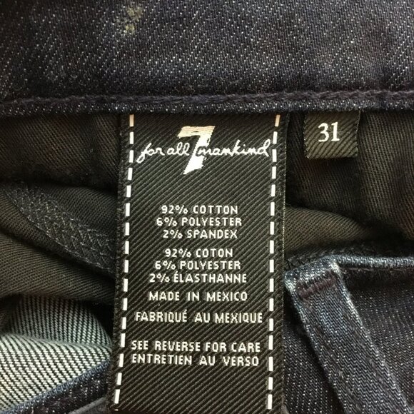 7For All Mankind Straight Jeans Luxe Performance Dark Blue NWOT - Picture 13 of 14